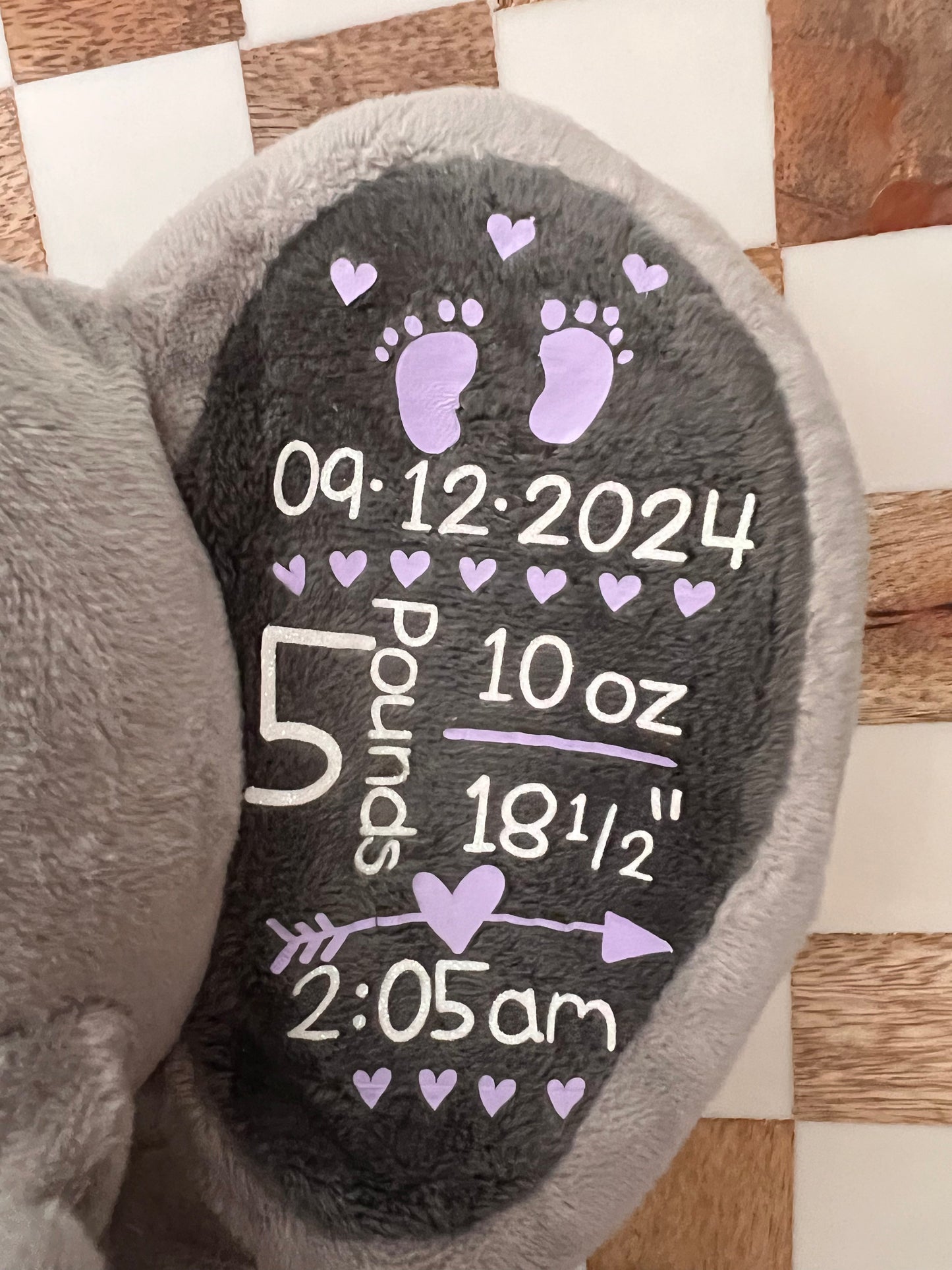 Personalized Baby Birth Stats Elephant